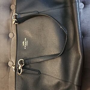 Coach black purse bag pocketbook zipper